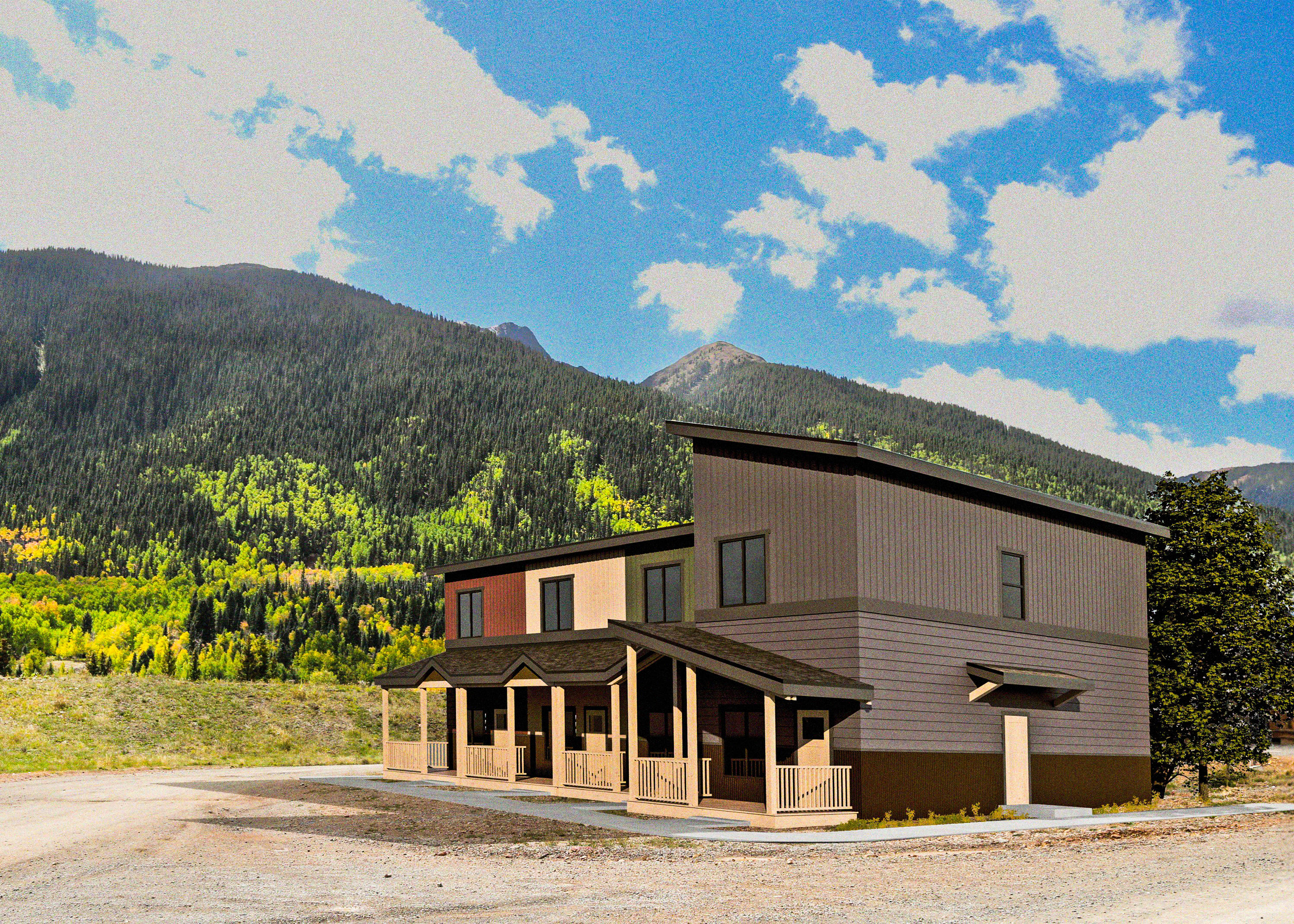 Rendering of a 4-plex with mountains in background
